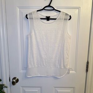 Ann Taylor White Linen Tank Top